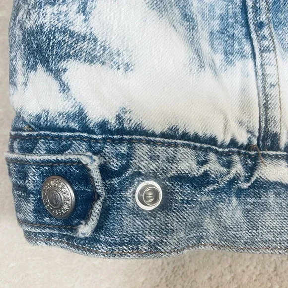 Levi's Denim Jacket Mens XL Blue Acid Wash Trucker Sherpa Fleece Lined 70520 - Picture 10 of 12